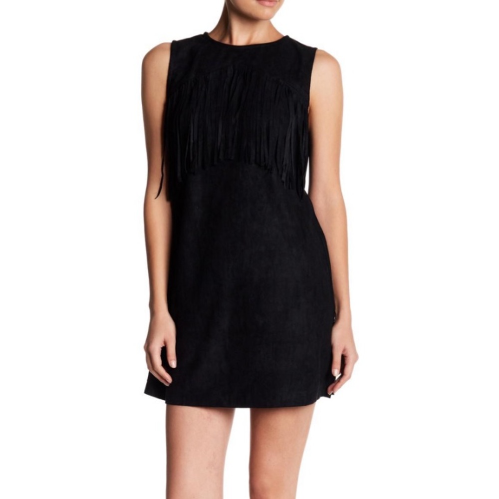 Black suede fringe dress